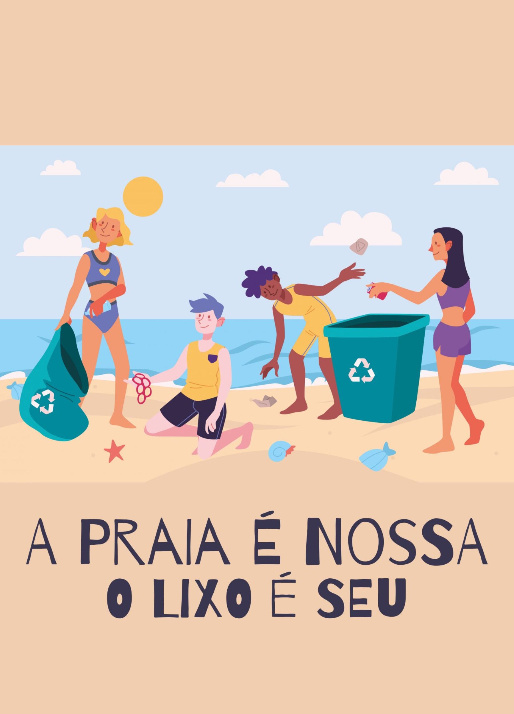 a praia e nossa e o lixo e seu